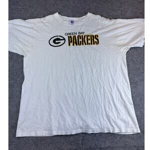 VINTAGE 90s NFL Green Bay Packers Shirt Men XL White Graphic Football Sports USA